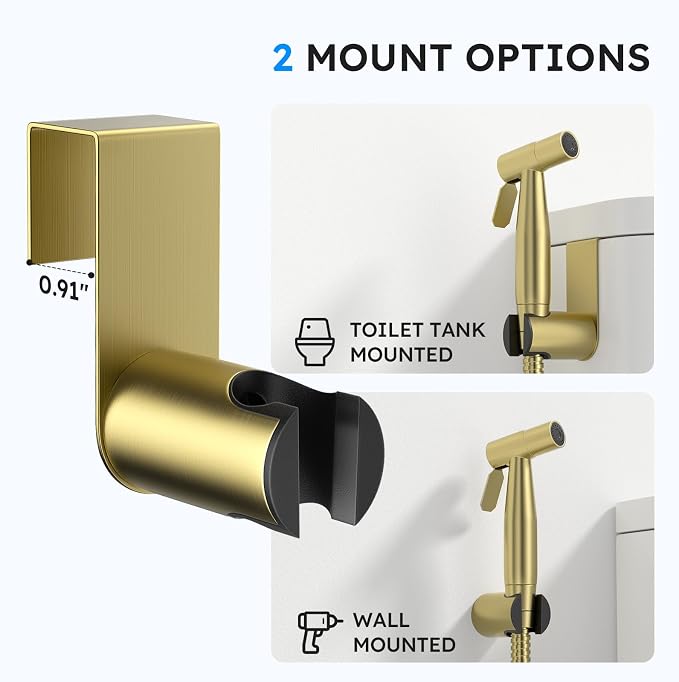 Arofa Gold Handheld Bidet Sprayer for Toilet - Stainless Steel Cloth Diaper Jet Spray, Adjustable Water Pressure Control with Bidet Spray Hoses, Bidet Toilet Sprayer for Baby/Feminine Wash