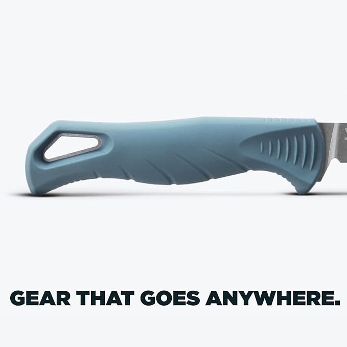 Benchmade Fishcrafter Fishing Knife, MagnaCut Steel Blade (18030) | Depth Blue Santoprene handle, Trailing-Point blade