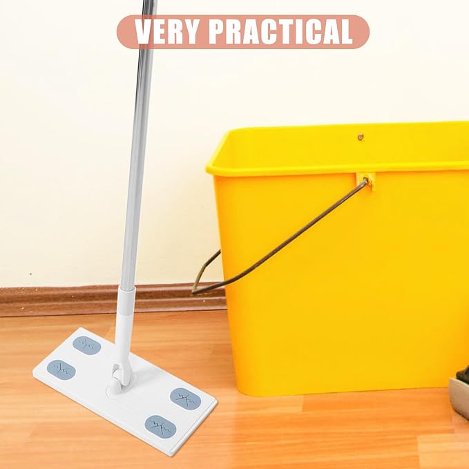 PartyKindom Dust Mop for Household Cleaning with Detachable Handle, Telescopic Electrostatic Dry Dust Mop Flat Floor Cleaner for Home Use, No-wash Replacement Cloth Compatible