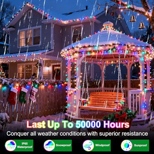 340 LED 90FT Christmas String Lights Outdoor, 12 Pro Modes with Timer