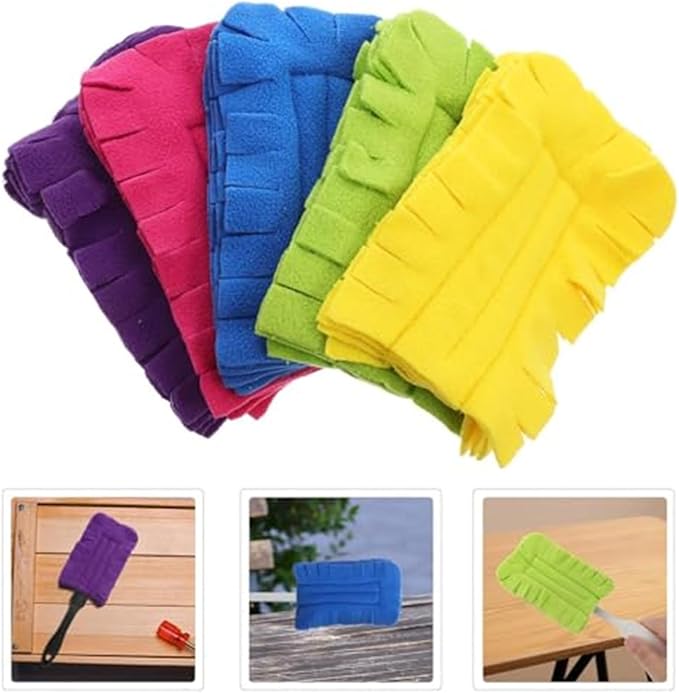 360° Electrostatic Duster Refills, Reusable Washable Microfiber Dusting Covers for Daily Home Cleaning, Soft Replacement Sleeves for Multi-Surface Use (5PCS)