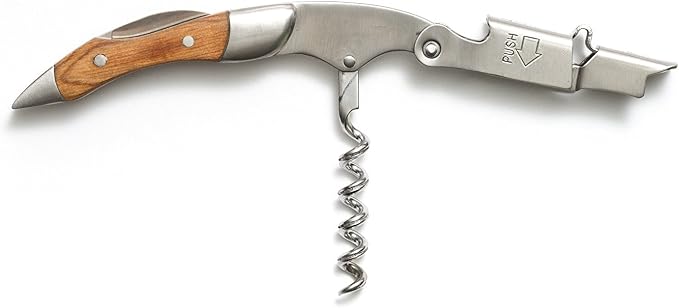 Prestige Waiters Corkscrew By Coutale Sommelier - Naturalwood - Handmade and Sustainable Pinewood Crate - French Patented Spring-Loaded Double Lever Wine Bottle Opener for Bartenders and Gifts