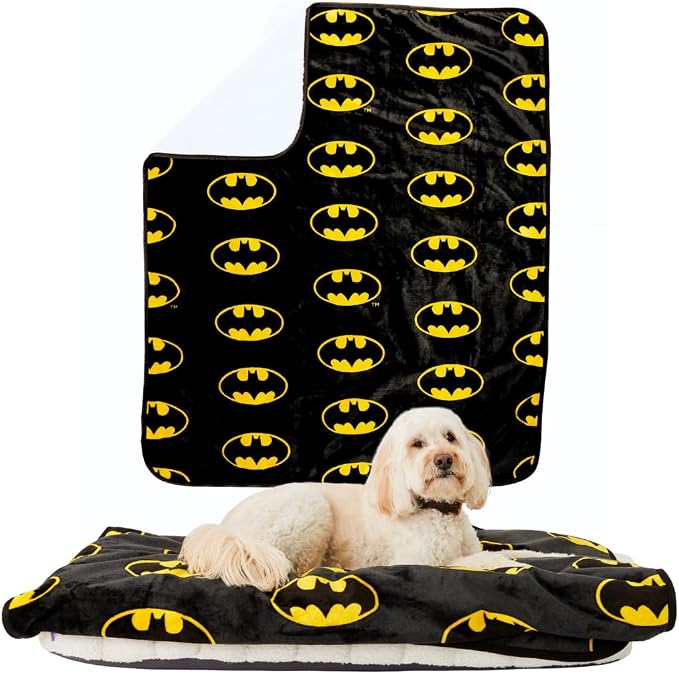 Batman DC Comics Waterproof Dog Bed Cover, Large 50x60 Pet Blanket for Furniture Bed Couch Sofa, (Officially Licensed) by Franco