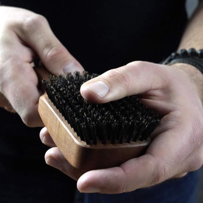 ZilberHaar Major Hair & Beard Brush for Men - Boar Bristles and Pearwood - All Beard and Hair Types - Made in Europe - Stiff Bristles