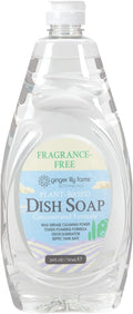 Ginger Lily Farms Botanicals Plant-Based Liquid Dish Soap, Concentrated Formula with Max Grease Cleaning Power, Cruelty-Free, Fragrance-Free, 24 Fl Oz