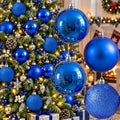 Jenaai 12 Pcs Blue Christmas Ball Ornaments 3.15Inch Plastic Hanging Bauble