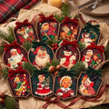 Huwena 36 Pcs Vintage Christmas Tree Ornaments, Plaid, Red Green