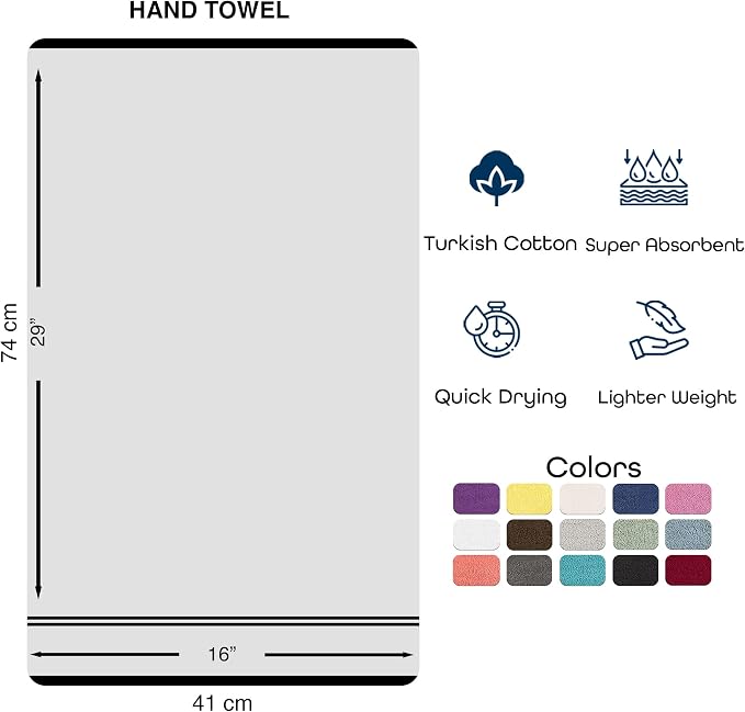 Hawmam Linen Light Green Hand Towels 4 Pack Turkish Cotton Premium Quality Soft and Absorbent Small Towels for Bathroom