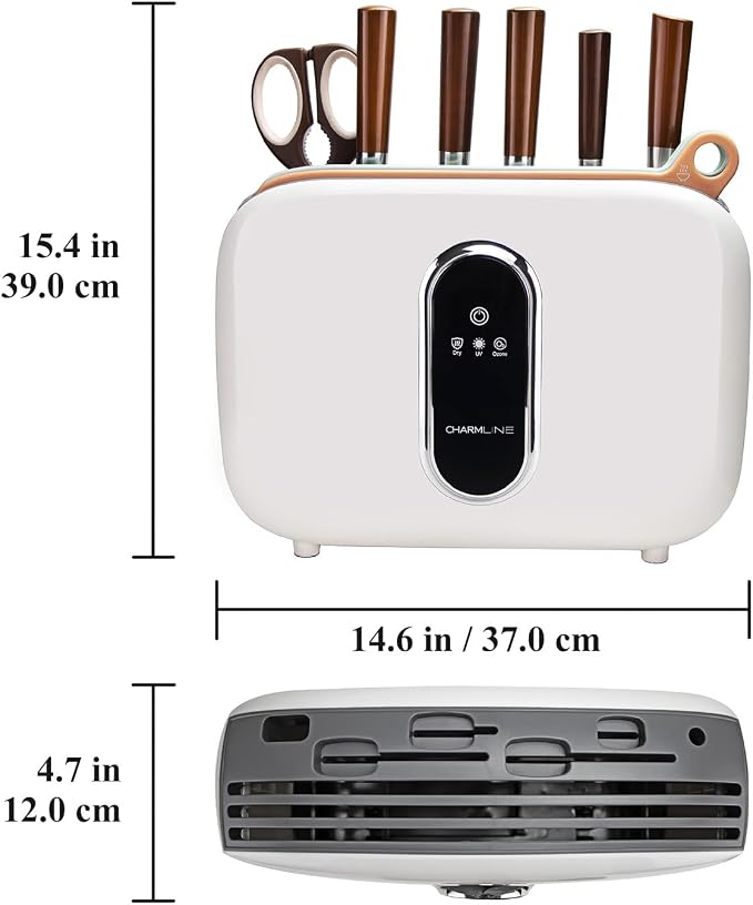 Charmline Smart Cutting Board and Knife Set with Organizer | Practical Gift for Mom, Dad, Housewarming, Birthday & Christmas, Color-coded Boards for Different Food Types, Self-Cleaning