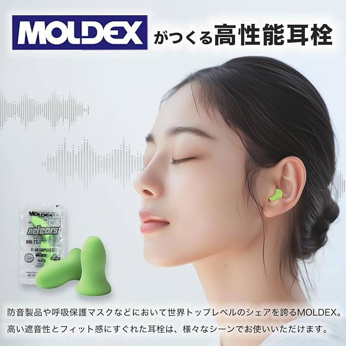 Moldex 6870 Meteors Foam Earplugs Uncorded 200 Pairs/Box - 1 Each