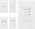 ENERLITES Countdown Light Timer Switch for Bathroom Fans, Lights, 5-10-30-60 Min, 2-4 Hour, 120VAC Neutral Wire Required, UL Listed, HET06-W-5PCS, White, 5 Pack