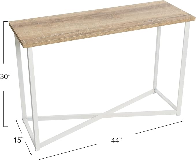 Household Essentials Coastal Oak & Iron Artisan Console Table