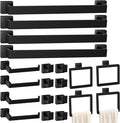 20-Pieces Matte Black Bathroom Accessories Set, Stainless Steel Bathroom Hardware Set, Towel Racks for Bathroom Wall Mounted 24 Inch Bath Towel Bar Set.