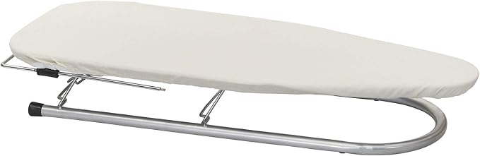 Household Essentials Tabletop Ironing Board, Compact Ironing Board with Iron Rest, Includes Door Hang, Perfect for Dorms and Small Spaces, 12 x 30", Silver