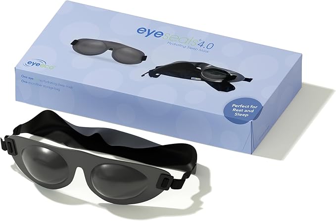 EyeEco Eyeseals Hydrating Sleep Mask, Charcoal - CPAP Compatible | Latex-Free Eye Mask for Sleep to Block Dry Air, Retains Moisture to Soothe Dry, Irritated Eyes & Provides Eye Care Overnight
