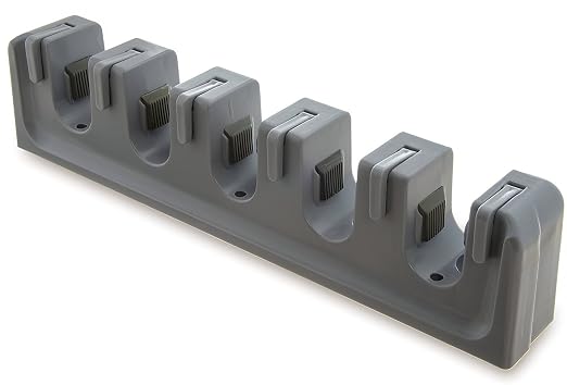 Carlisle FoodService Products CFS 4073700 Roll 'N Grip ABS Plus Broom and Brush Holder, 16-1/2" Length x 2-3/4" Height x 3-1/2" Depth, Light Blue (Case of 24)