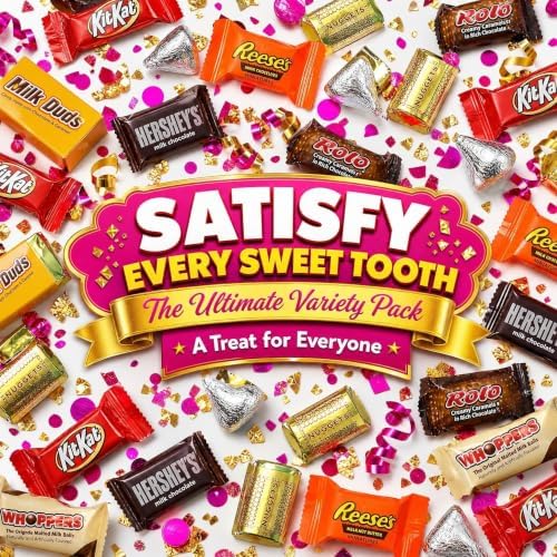 Assorted Chocolate Candy Variety Pack - 10 Lb Bulk Candy Chocolate Mix - Individually Wrapped Chocolate Sweets - Variety - July 4th - Cold Pack Included