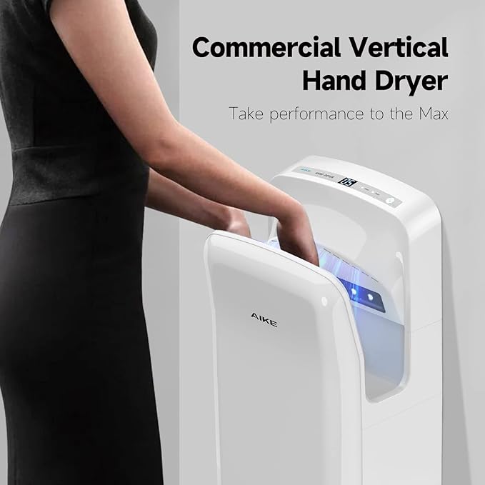 AIKE HEPA Filtered Vertical Hand Dryer Premium, 110-130V White Model AK2005H