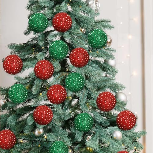 Lyrow 24 Pcs 4" Christmas Ball, Red,Green