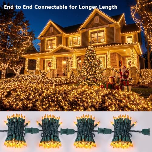 BrizLabs Gold Christmas Lights 300 Count 69.6ft Incandescent String Lights