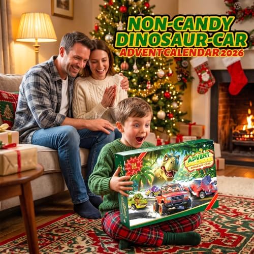 Christmas Advent Calendar 2026 for kids, Dinosaur-Car Toys Gifts