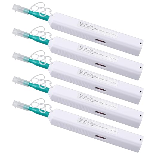 -5pcs Optical Fiber Cleaning Pen 2.5mm Ferrules SC/ST/FC Optical Fiber Connector Cleaning Pen Been Cleaned for More Than 800 Times, (Xstus-Pen-SC-White-5PC)