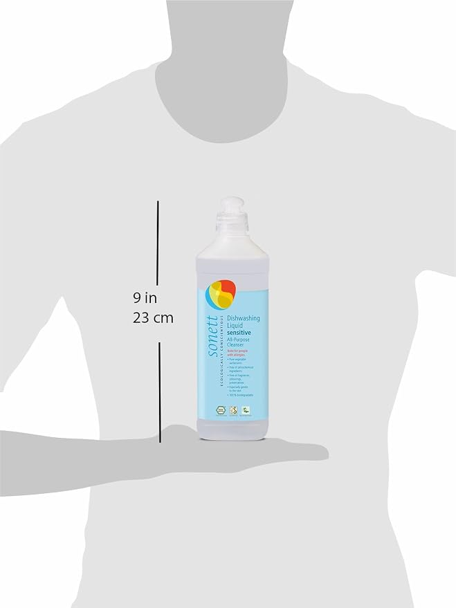 Sonett Organic Dishwashing Liquid, All Purpose Cleaner For Sensitive Skin (17 Fl.Oz (1 Count)) Certified Organically Grown