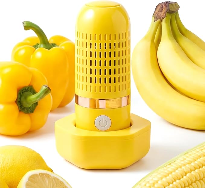 Fruit and Vegetable Cleaning Tool, Produce Cleaning Brush Alternative for Kitchen Use, Portable Food Washing Accessory for Fruits Vegetables and Seafood (Yellow)