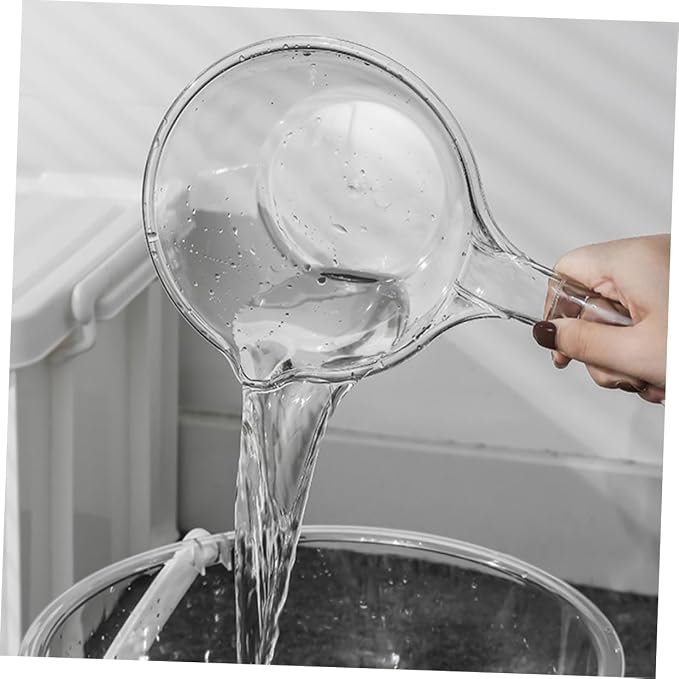 PRETYZOOM 1Set Large Capacity Plastic Bucket with Handle and Scoop Versatile Water Holder for Gardening Home and Kitchen Use Transparent Foot Bath and Wash Basin