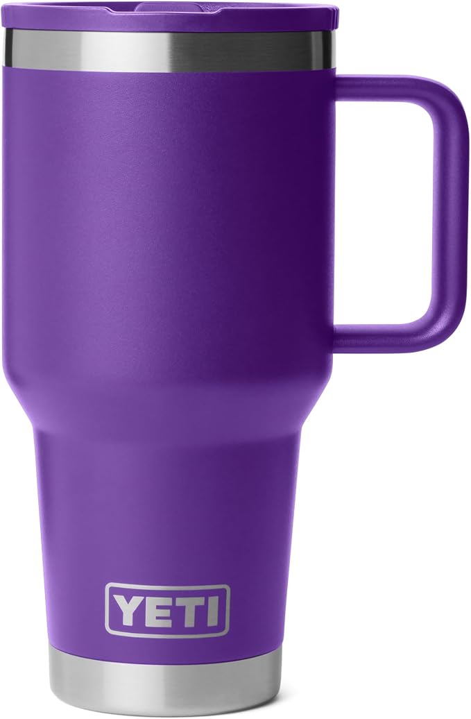 YETI Rambler 30 oz Travel Mug with Flip Straw Lid – Stainless Steel, Vacuum Insulated, Leakproof, Cup Holder Friendly, Pace Purple
