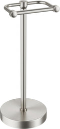 Toilet Paper Holder Stand, Free Standing Toilet Paper Roll Holder, Brushed Nickel 304 Stainless Steel, 4.82 lbs Weighted Base, Bathroom Tissue Holder, 22.8" Height