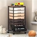SYKIARIOL Rolling Storage Cart with Drawers, Rolling Drawer Cart and Wooden Tabletop,Storage Drawer Cart for Living Room,Classroom,Bedroom,Bathroom,Dorm,Office,Brown Gradient