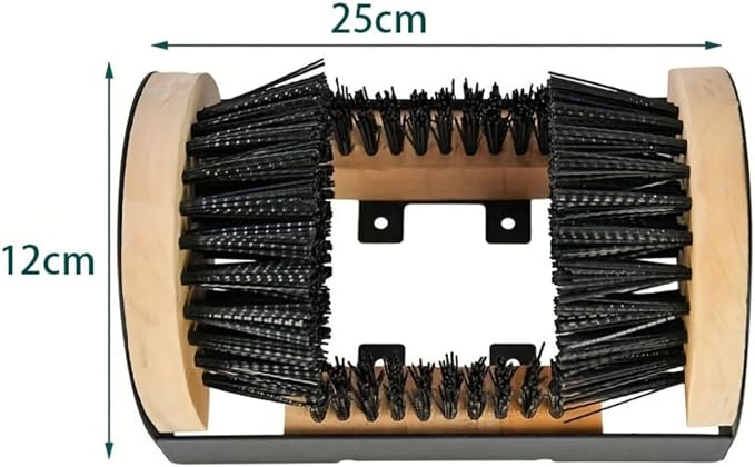 Outdoor Shoe Brush Boot Scrubber Cleaner Wiper with Rectangular Hollow Center Frame and Stable Base for Debris Removal Side top Bottom bristles, Without Pedal