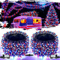 OZS Connectable 2Pack 164Ft 400LED 4th of July String Lights,Red White Blue