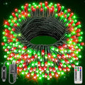 Ollny Christmas Tree Lights 400LED 132FT, Green & Red, with Remote & Timer
