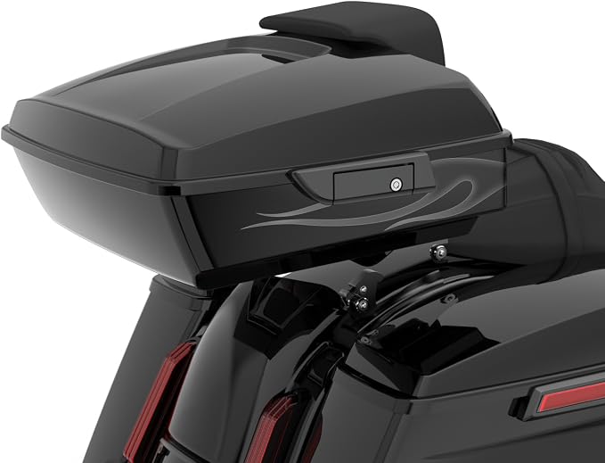 Advanblack 2025 RG Tour Trunk Pack Midnight Firestorm Chopped Tour Trunk Pack Backrest Pad for '97-'25 Harley Touring Road King Street Glide Electra Glide CVO models