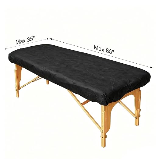 ZMDREAM Disposable Fitted Massage Table Sheets Bed Covers for Massage Beauty Tattoo 82 x 35 inches Black/20