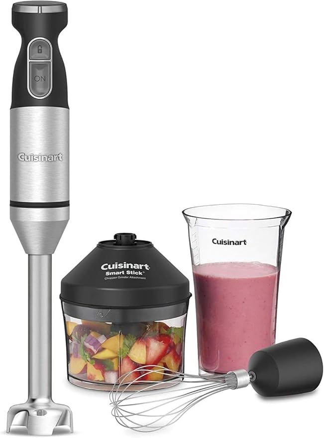 Cuisinart CSB-179 Smart Stick Variable Speed Hand Blender, Stainless Steel | Hand blender with variable speed control, stainless steel shaft, one-hand operation & lock/unlock button, CSB-179P1