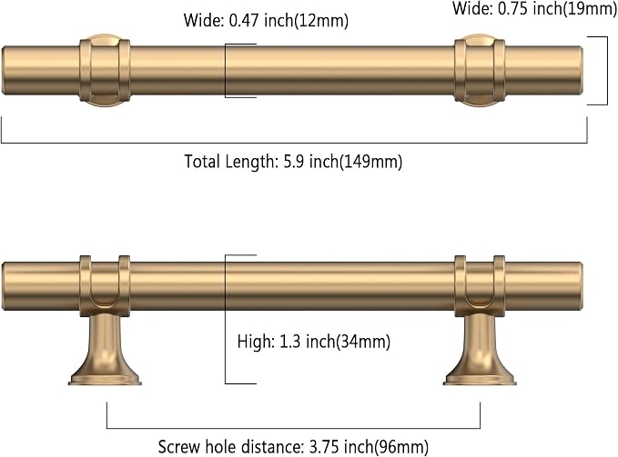 Asidrama 30 Pack 3.75 Inch(96mm) Champagne Bronze Cabinet Pulls Heavy-Duty Solid Kitchen Cabinet Handles Champagne Gold Drawer Hardware for Bathrooms Cabinets