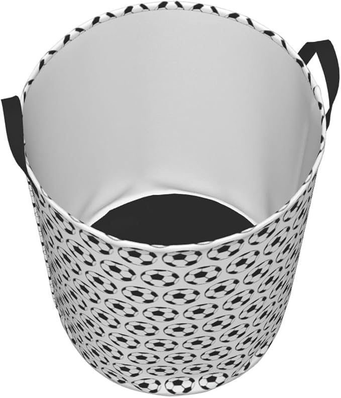 Soccer Football Laundry Hamper Laundry Basket Circular Hamper Dirty Clothes Storage with Handles