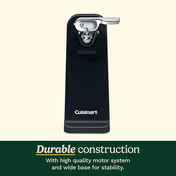 Cuisinart Electric Can Opener, One-Touch Operation, Nonslip Base, Black | Ideal electric can opener for seniors with magnetic lid holder, one-touch design, nonslip base & detachable lever, CCO-50BKN