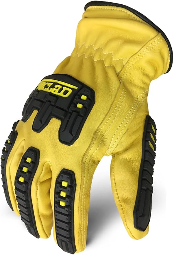 Ironclad Mens Work Glove 360 CUT LEATHER IMPACT, Yellow, Medium US