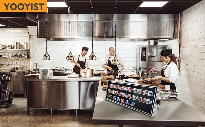 Precision Kitchen Timers for Cooking – 8 Channel Commercial Kitchen Timer Restaurant Kitchen Supplies – Stainless Steel Digital LED Chef Cooking Timer – Reminder Function, Loud Alarm, Black