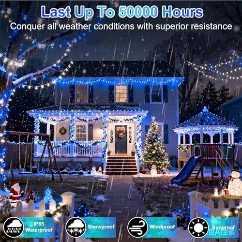 750 LED 240FT Christmas String Lights Outdoor, 12 Pro Modes, Timer, Memory