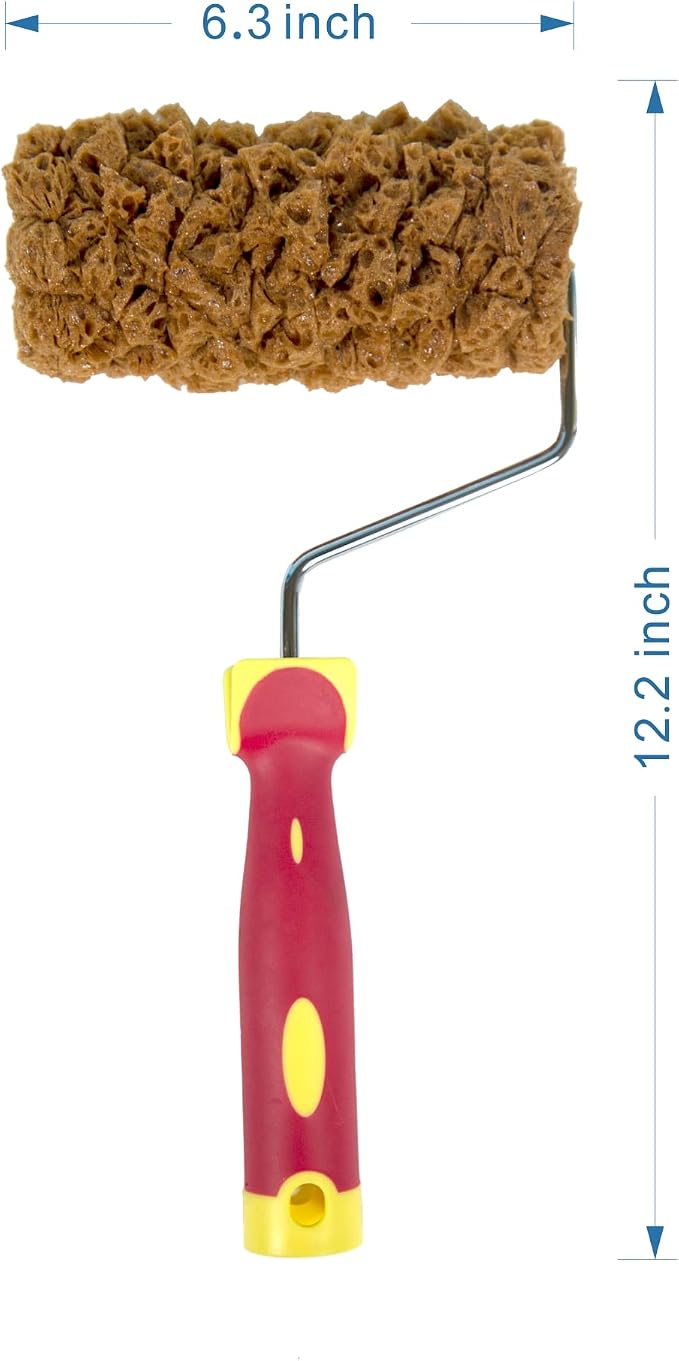 Hanroy Sponge Paint Roller Small 5" for Texture Painting Decorators Brush Tool, Fast and Easy Pattern Art Sponge Roller for Home Wall(RM458K)