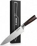 Chef Knife, 8 Inch High Carbon Stainless Steel Sharp Kitchen Knife with Ergonomic Pakkawood,Gift Box for Family & Restaurants
