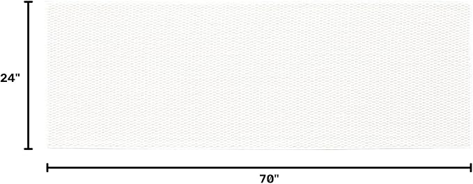 TYUU Bathroom Runner Rugs, Long Bath Mat Runner Washable Thin Quick Dry Low Pile Bathroom Runner Rugs Non Slip, White 24"x70"