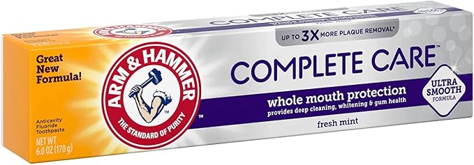 ARM & HAMMER Complete Care Fluoride Anticavity Toothpaste, Fresh Mint 6 oz (Pack of 12)