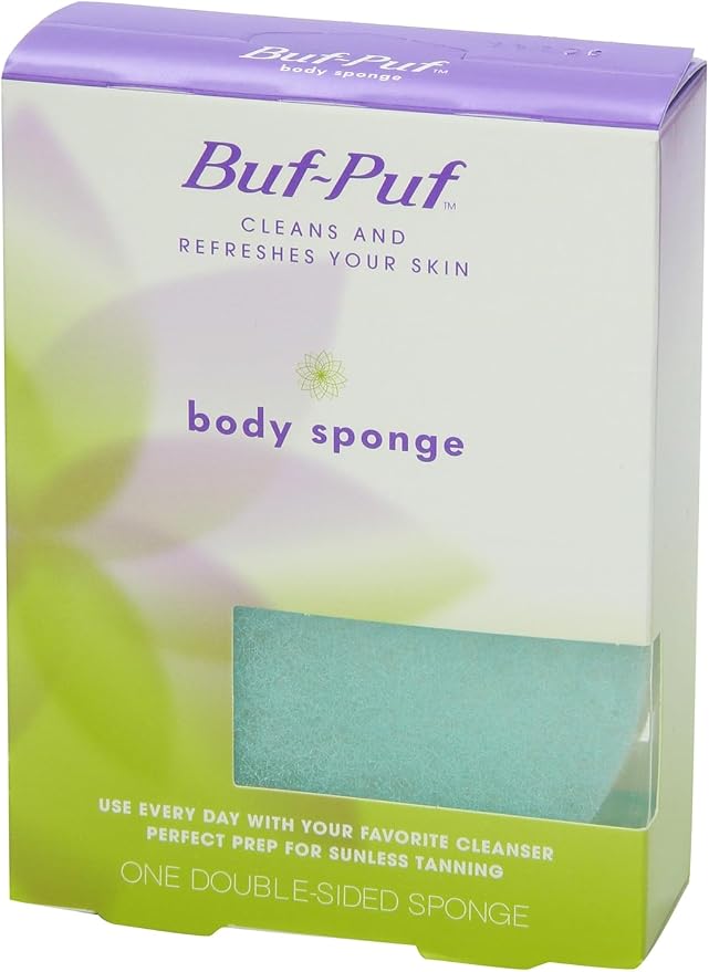 Buf-Puf Body Sponge, Bath Sponge, Dermatologist Developed, Cleanses Skin of Dirt, and Excess Oil, Reusable, Exfoliating, 6 Count
