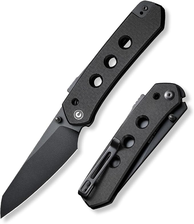 CIVIVI Vision FG Pocket Knife, 3.54" Nitro-V Reverse Tanto Blade C22036-1 | Superlock Folding Knife with G10 Handle, Reversible Ambidextrous Clip for EDC Camping Hiking